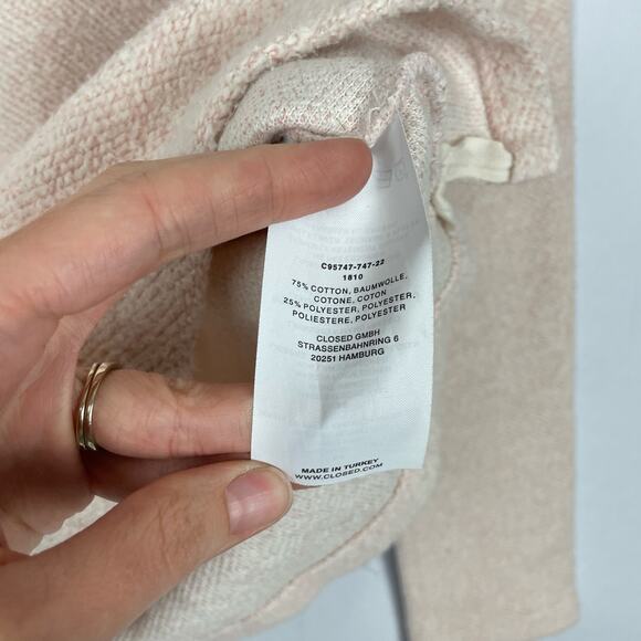 Closed Anthropologie | Pastel Pink Textured Mock Neck Relaxed Fit Sweater - Picture 8 of 9